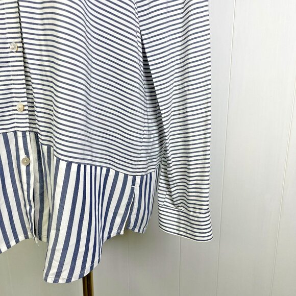 J Jill Tunic Size M Top Nautical Striped Contrasting bottom, Lightweight Coastal - Picture 5 of 10
